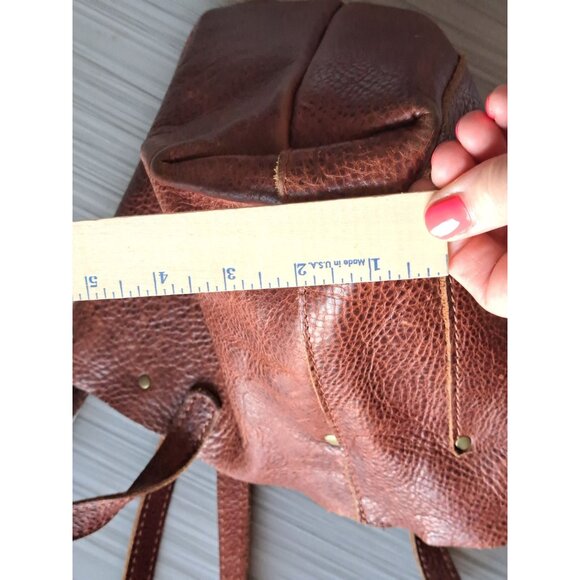 Portland Leather Goods Nutmeg Mini Crossbody Tote Bag Pebbled Leather Adjustable - Picture 13 of 15